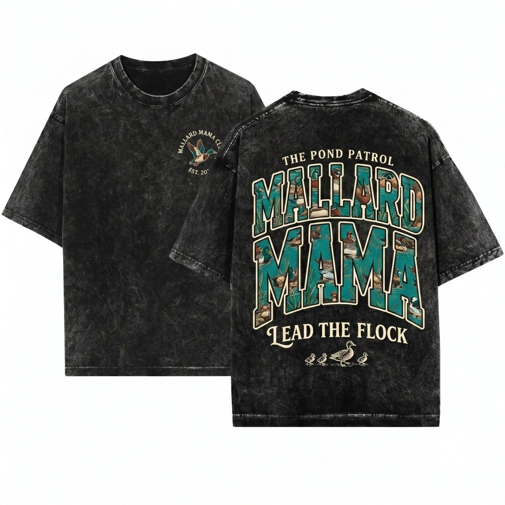 Hunting Mama Camo Duck Fall Season Mom Life Unisex Wash T-Shirt