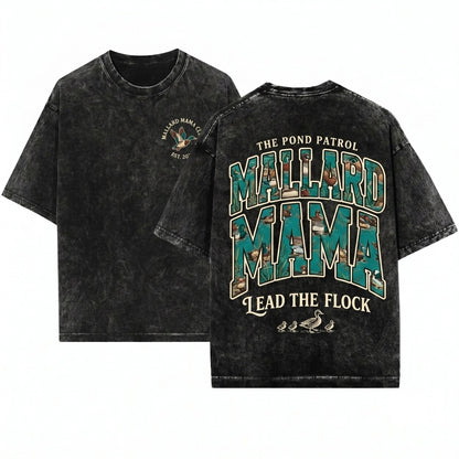 Hunting Mama Camo Duck Fall Season Mom Life Unisex Wash T-Shirt