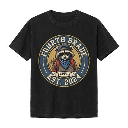 Fourth Grade Teacher 4th Funny Feral Raccoon Team Back to School Last Day Apparel Unisex TShirt