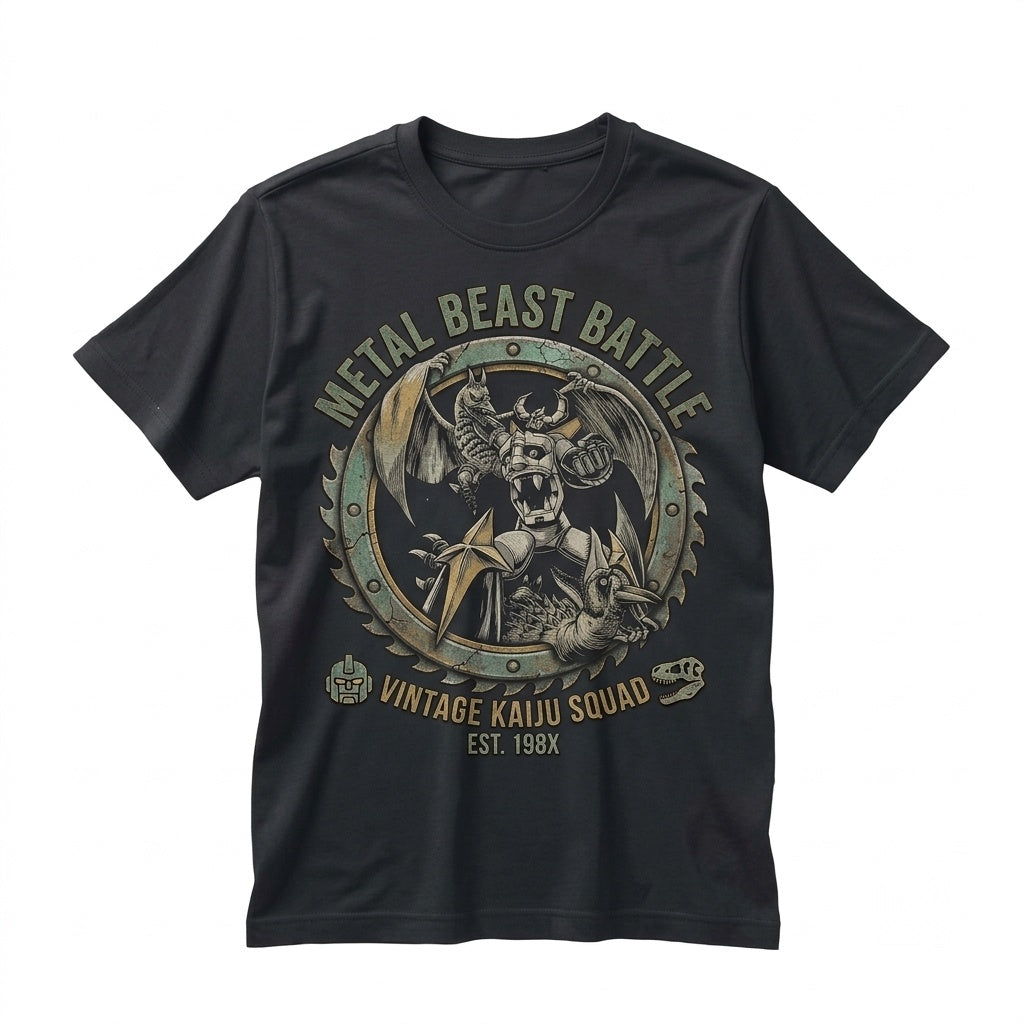 Giant Robot Battle Japanese Kaiju Anime Vintage Art Unisex TShirt