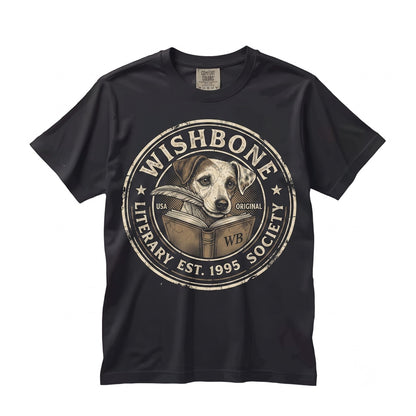 Vintage Wishbone Dog Literary Society Book Lover 90s Nostalgia Teacher Gift Unisex TShirt