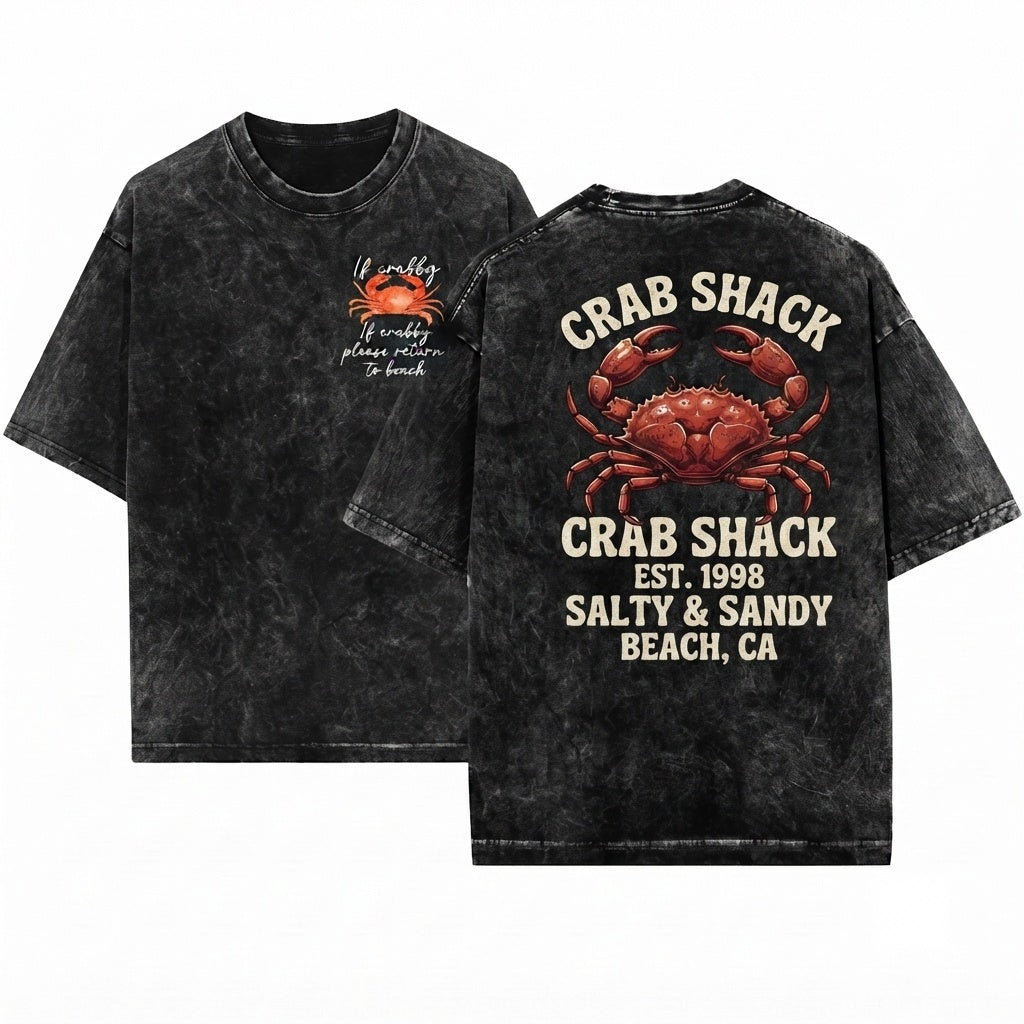 Funny Beach Summer Vacation Crab Crabby Trip If Please Return To Unisex Wash T-Shirt