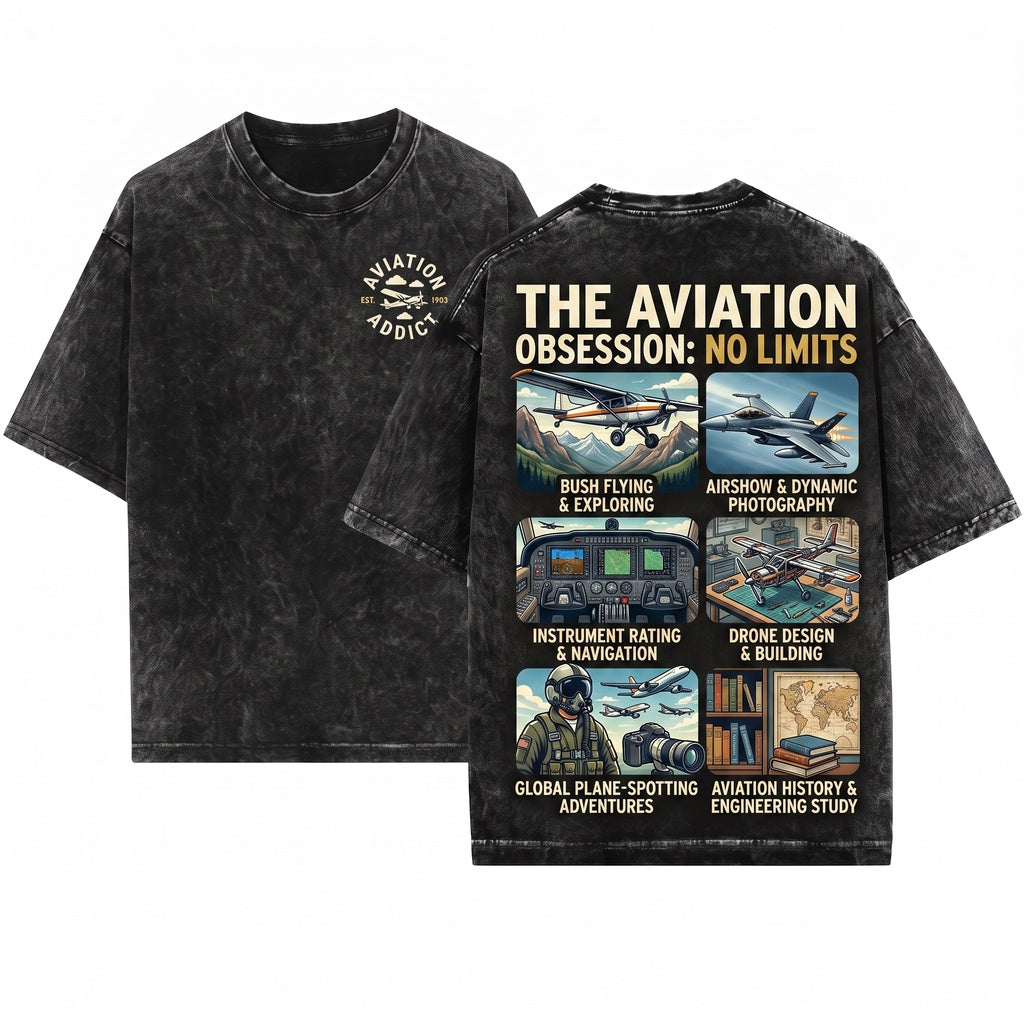 Pilot Things I Do In My Spare Time Aviation Lover Gift Airplane Hobbies Plane Spotting Model Builder Unisex Wash T-Shirt