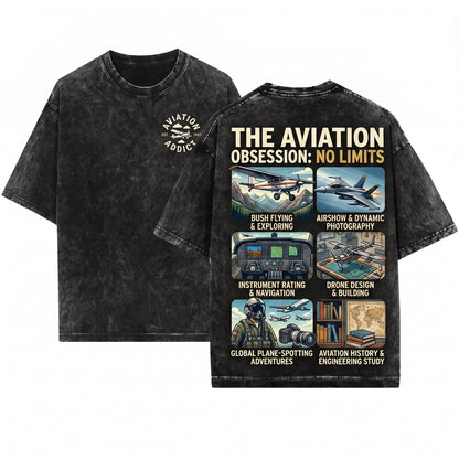 Pilot Things I Do In My Spare Time Aviation Lover Gift Airplane Hobbies Plane Spotting Model Builder Unisex Wash T-Shirt