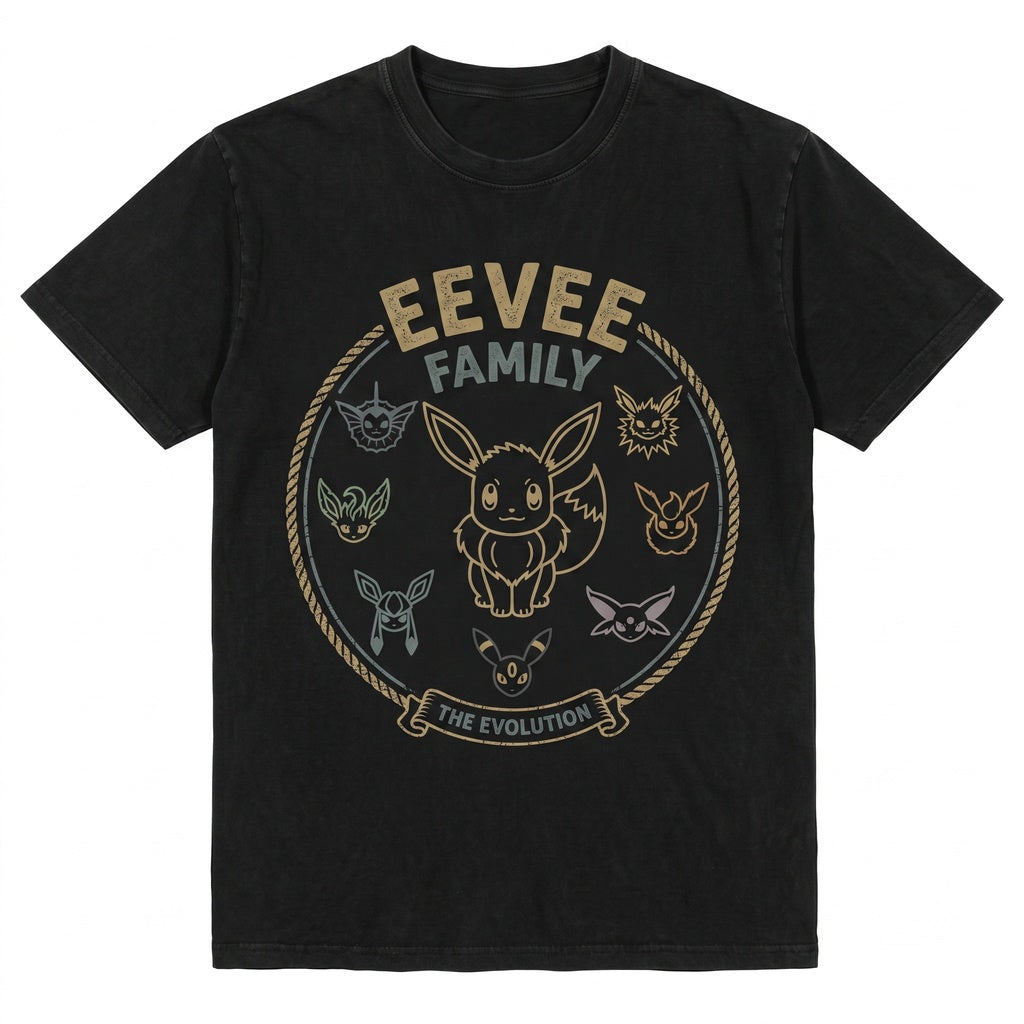 Eevee Evolutions Tank Top, Anime Pocket Monster Vintage Wash Sleeveless Gamer Gift Unisex TShirt