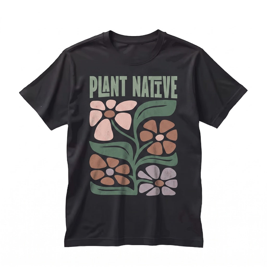 Plant Native Floral Graphic Eco-Friendly Nature Lover Sustainable Botanical Apparel Unisex TShirt