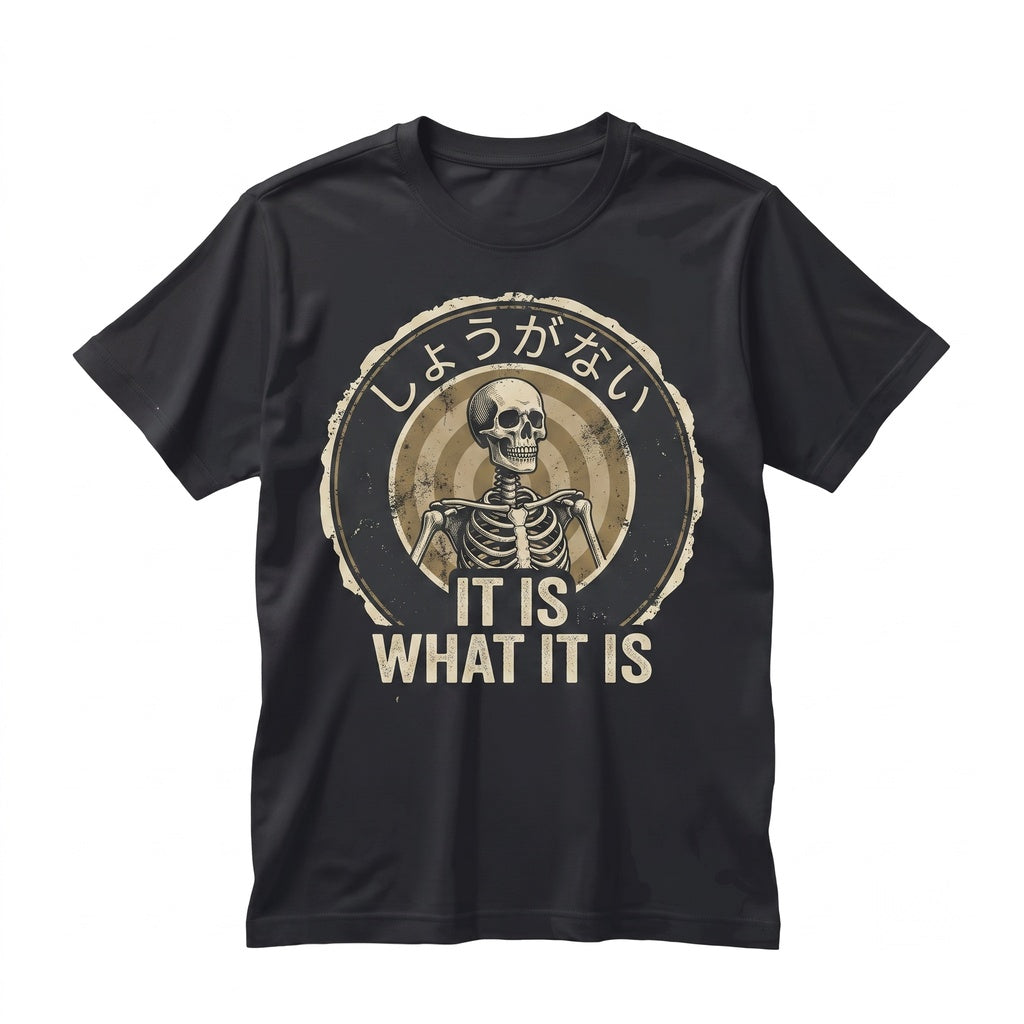Japanese Skeleton Skull Quote Graphic Vintage Streetwear Aesthetic Print Unisex TShirt