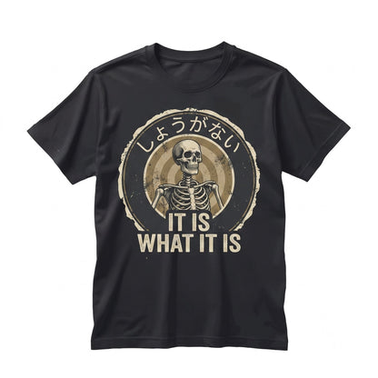 Japanese Skeleton Skull Quote Graphic Vintage Streetwear Aesthetic Print Unisex TShirt