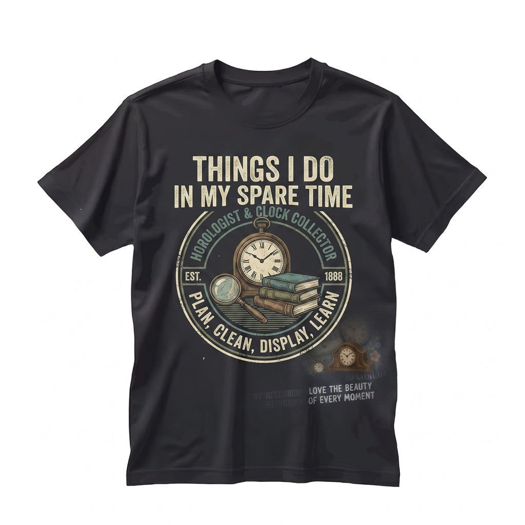 Vintage Horology Clock Collector Antique Timepiece Watchmaker Graphic Art Unisex TShirt