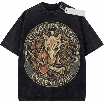 Vintage Wash Skull Creature Anime Graphic Japanese Retro Oversized Streetwear Gamer Gift Unisex TShirt