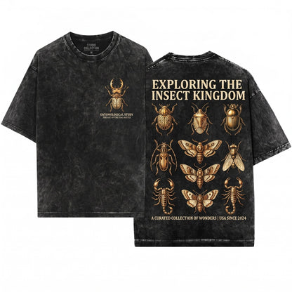 Vintage Aesthetic Beetle Bug Entomology Nature Graphic Top Unisex Wash T-Shirt