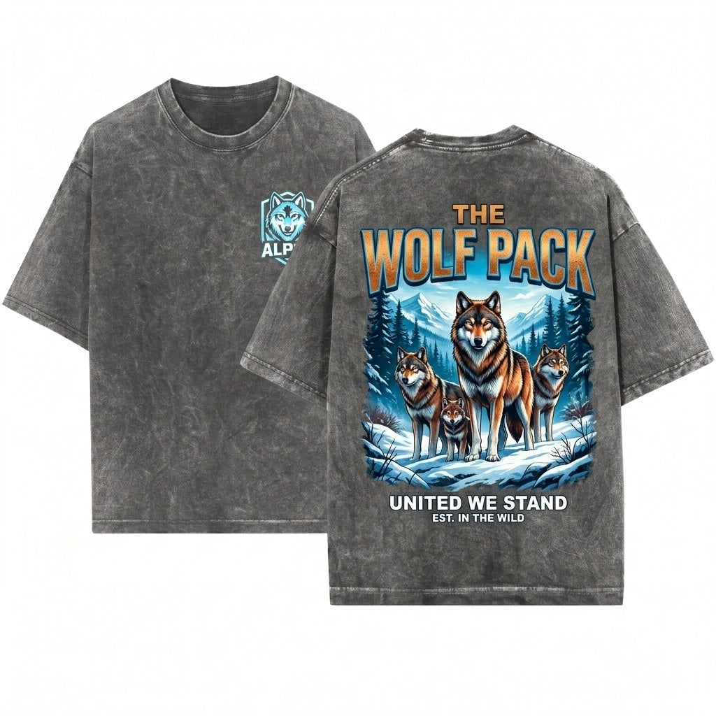 Vintage Winter Wolf Retro 90s Heavy Blend Crewneck Funny Hipster Animal Cozy Apparel Gift Lover Unisex Wash T-Shirt