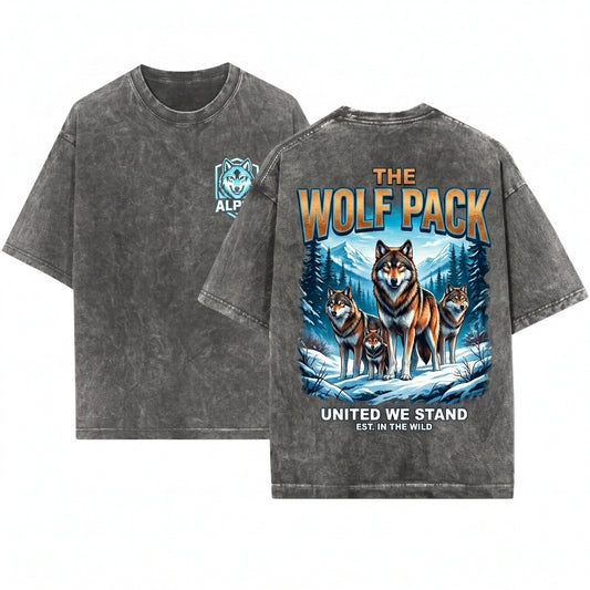 Vintage Winter Wolf Retro 90s Heavy Blend Crewneck Funny Hipster Animal Cozy Apparel Gift Lover Unisex Wash T-Shirt