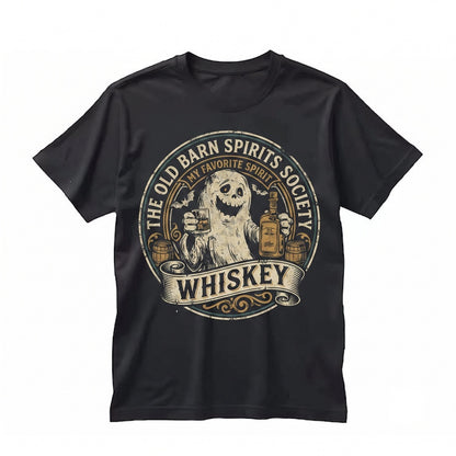 Halloween Ghost Whiskey Graphic Funny Spooky Season Bourbon Drinker Apparel Unisex TShirt