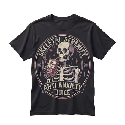 Funny Skeleton Anxiety Juice Spooky Mental Health Graphic Unisex TShirt