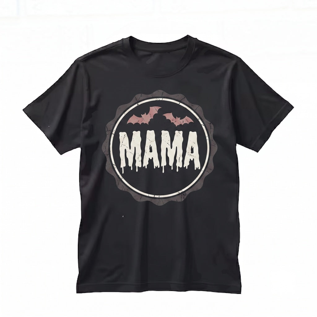 Mama Halloween Faux Lace Black Graphic Unisex TShirt