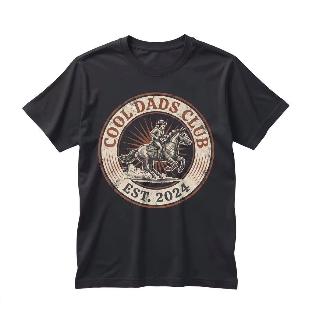 Cool Dads Club Cowboy Western Graphic Top, Funny Husband Wild West Daddy Father’s Day Gift Him Unisex TShirt