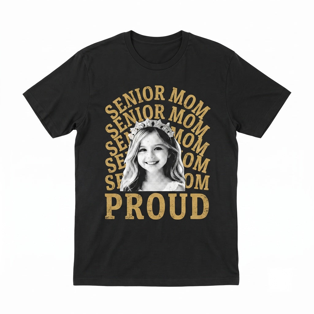 Personalized Photo Senior Mom 2027 Graduation Gift Tee Custom Class Apparel Unisex TShirt