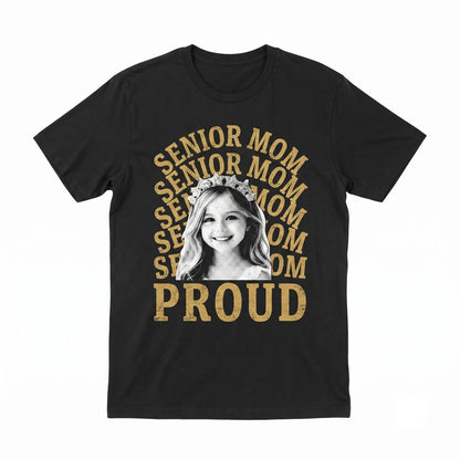 Personalized Photo Senior Mom 2027 Graduation Gift Tee Custom Class Apparel Unisex TShirt