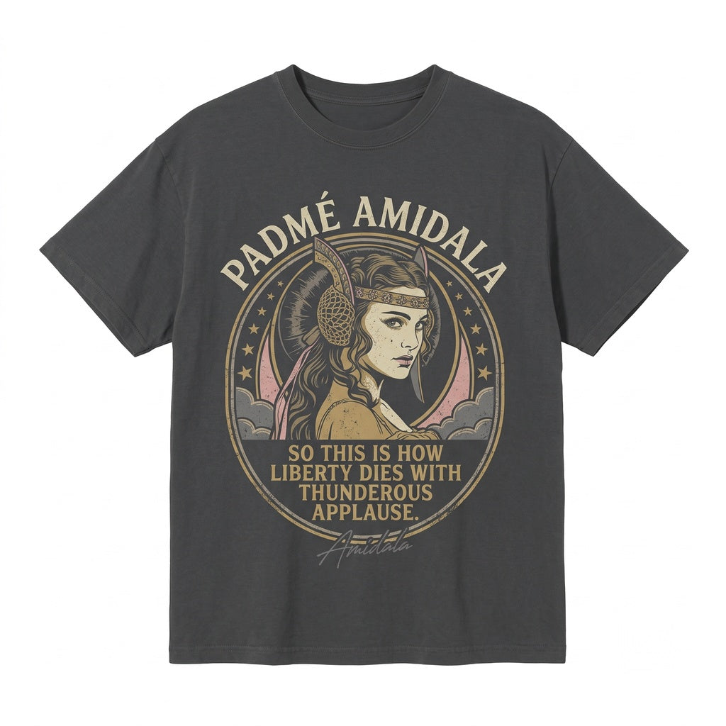 Oversized Padme Amidala Sci-Fi Graphic Front Back Print Galactic Senator Theme Park Vacation Gift Unisex TShirt