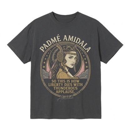 Oversized Padme Amidala Sci-Fi Graphic Front Back Print Galactic Senator Theme Park Vacation Gift Unisex TShirt