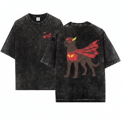 Irish Wolfhound Superhero Comic Book Dog Vintage Geek Nerd Mom Dad Gift Unisex Wash T-Shirt