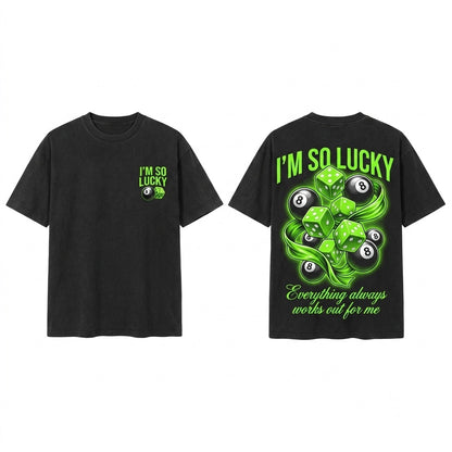 Lucky Girl Retro St Patricks Day Shamrock Luck Graphic Aesthetic Trendy Unisex Wash T-Shirt