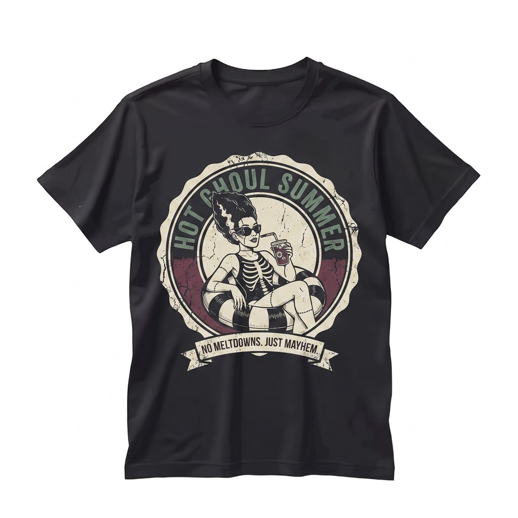 Hot Ghoul Summer Spooky Halloween Girl Pool Floaty Goth Graphic Unisex TShirt