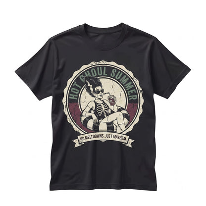 Hot Ghoul Summer Spooky Halloween Girl Pool Floaty Goth Graphic Unisex TShirt