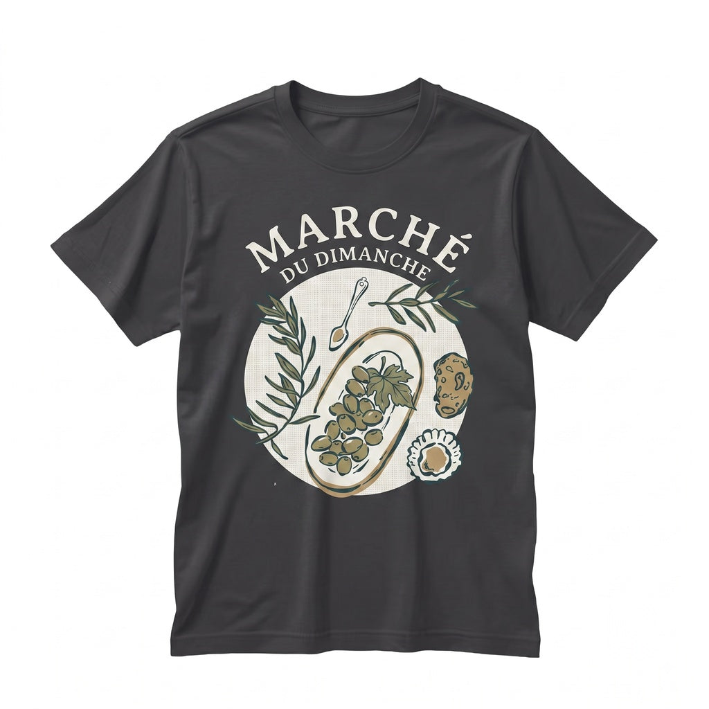 French Sunday Market Vintage Graphic Aesthetic Cotton Top Unisex TShirt