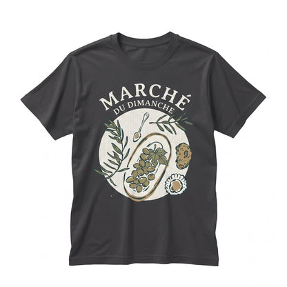 French Sunday Market Vintage Graphic Aesthetic Cotton Top Unisex TShirt