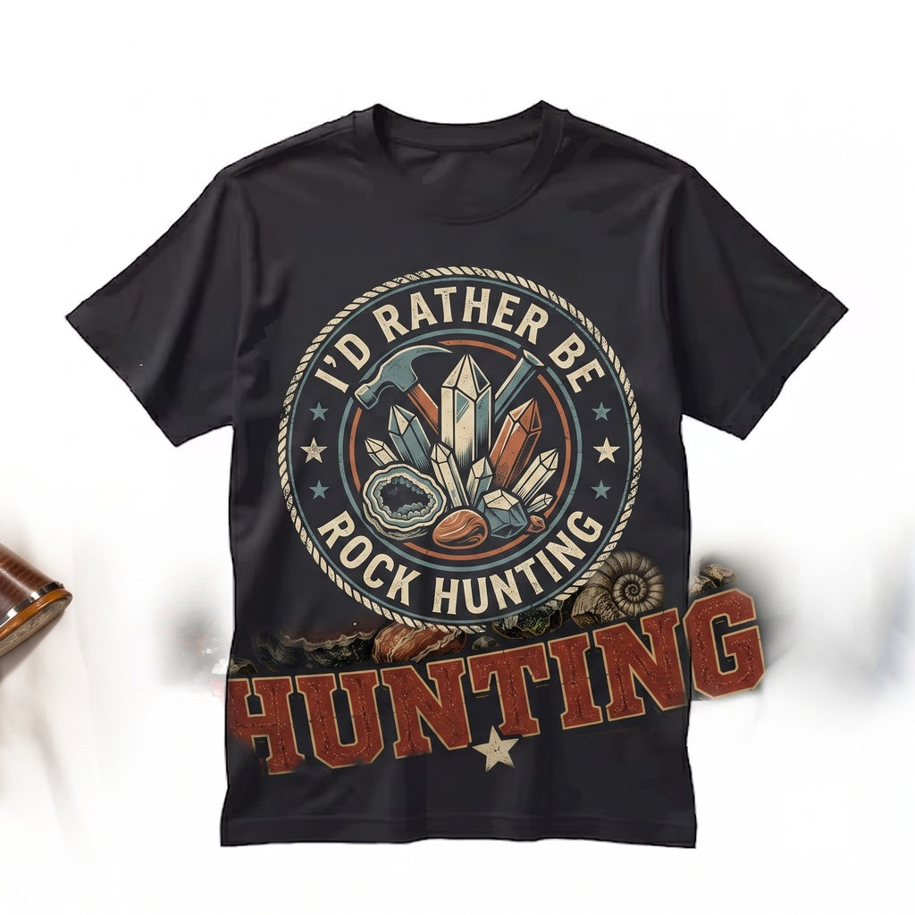 Id Rather Be Rock Hunting Geologist Gift, Rockhound Mineral Collector Geology Lover Apparel Unisex TShirt