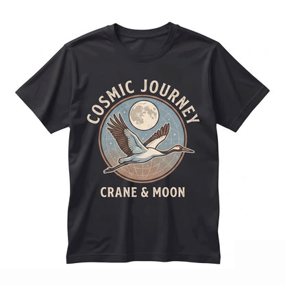 Three Whooping Crane Moon Funny 90s Vintage Graphic Aesthetic Retro Bird Parody Gift Unisex TShirt