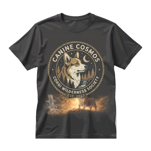 Vintage 90s Corgi Howling at Full Moon Graphic Animal Dog Mom Silly Gift Unisex TShirt