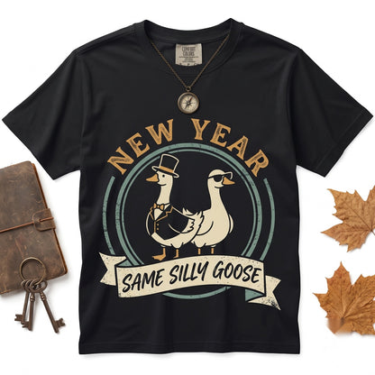 Happy New Year 2026 Silly Goose Crew Funny Matching Family NYE Party Cute Graphic Gift Unisex TShirt