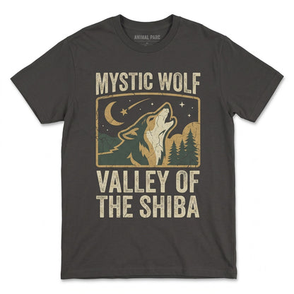 Shiba Inu Howling to The Full Moon Vintage 90s Retro Dog Graphic Meme Animals Silly Gift Apparel Unisex TShirt