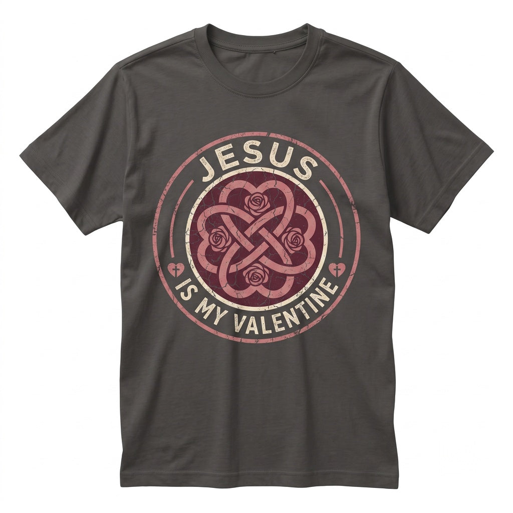 Jesus Is My Valentine Religious Christian Faith Holiday Graphic Apparel Unisex TShirt