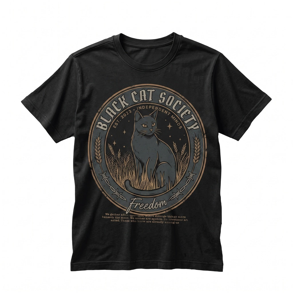 Black Witchy Cat Dark Academia Halloween Occult Gift Unisex TShirt