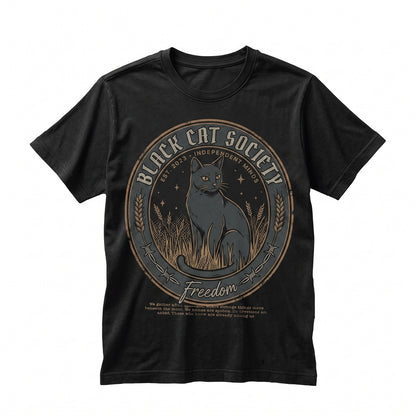 Black Witchy Cat Dark Academia Halloween Occult Gift Unisex TShirt
