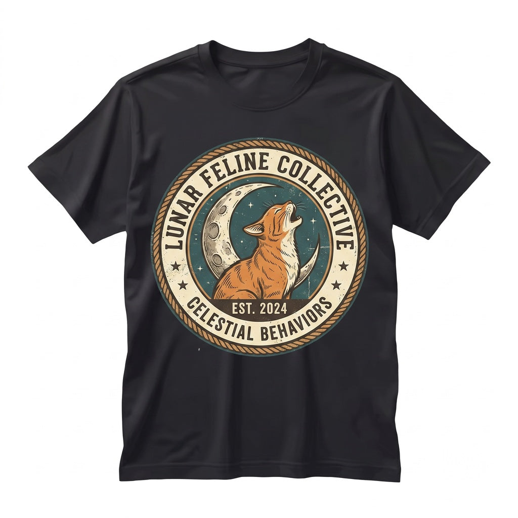 Vintage Three Orange Cat Moon Funny Cute Ginger Kitten Mom Lover Pet Gift Graphic Unisex TShirt