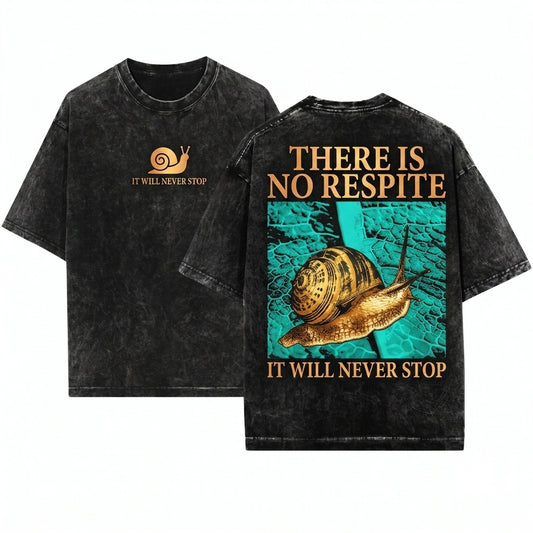 Vintage It Will Never Stop Japanese Snail Graphic Unisex Wash T-Shirt