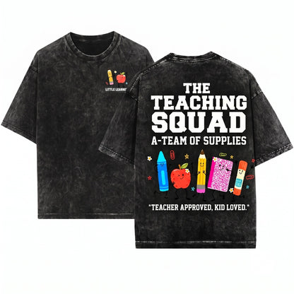 Cute School Supplies Back To School Teacher Crayon Pencil Notebook Kindergarten Gift Unisex Wash T-Shirt