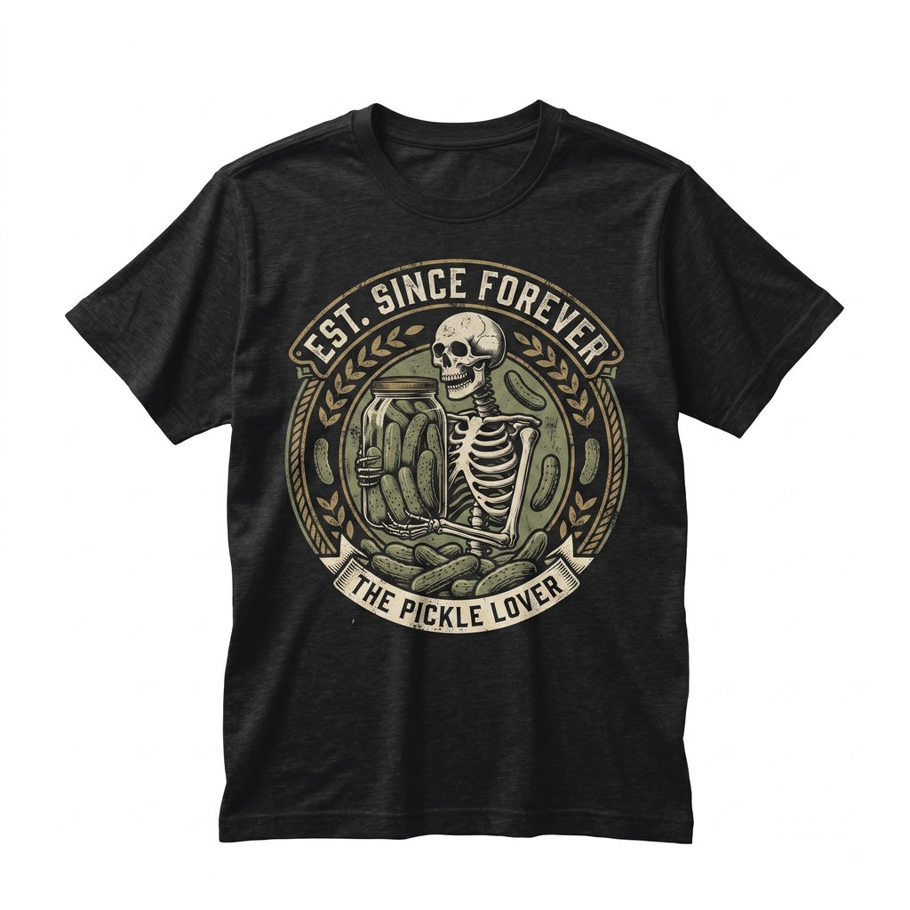 Vintage Pickle Tarot Card Skeleton Jar Funny Food Lover Gift Graphic Unisex TShirt