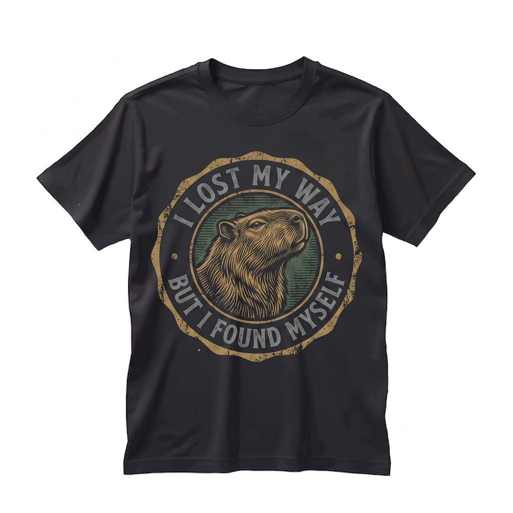 I Lost My Way Capybara Vintage Japanese Graphic Cotton Unisex TShirt
