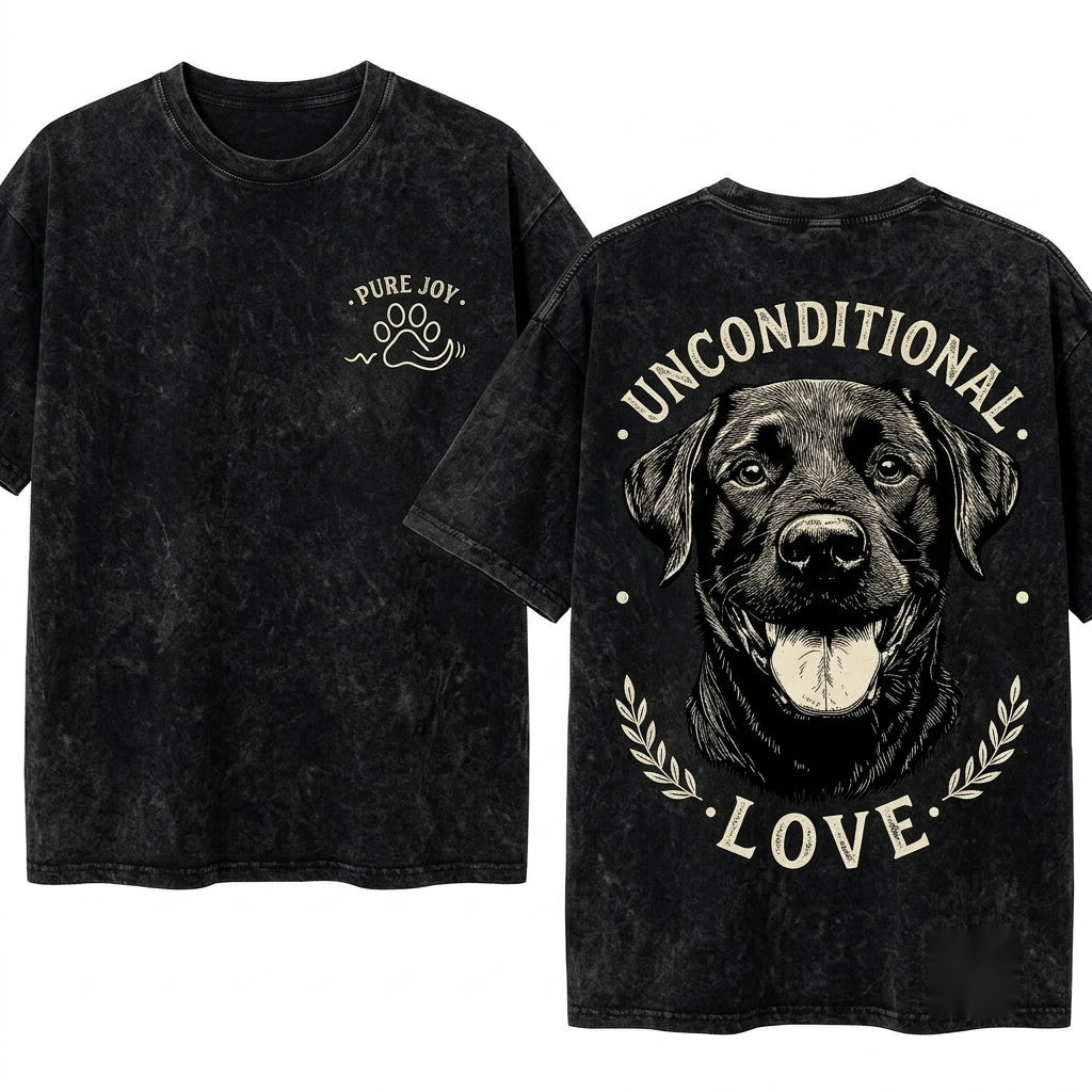 Black Labrador Pet Dog Breed Animal Lover Sweatshirt Crewneck Unisex Wash T-Shirt