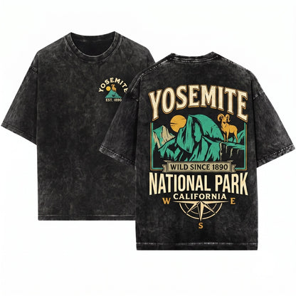 Yosemite National Park California Outdoor Camping Hiking Unisex Wash T-Shirt