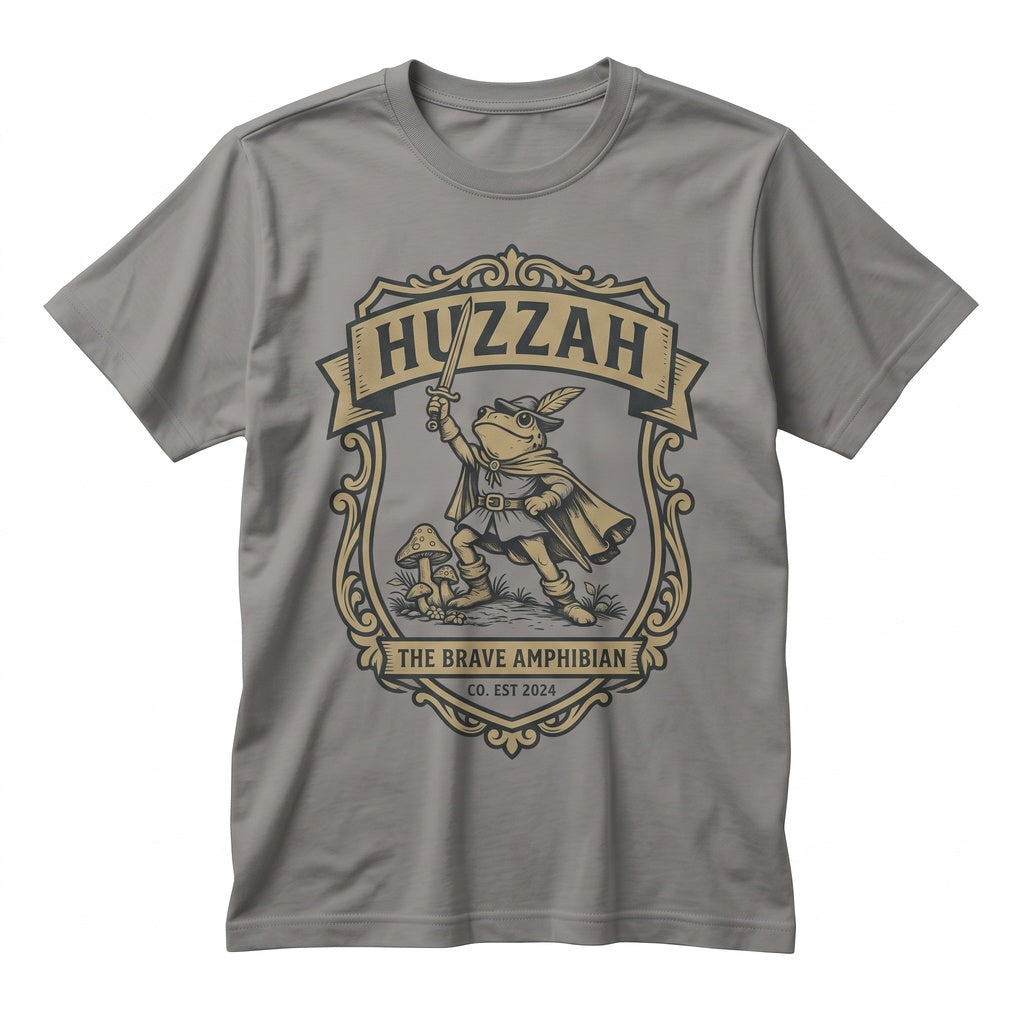 Funny Huzzah Frog Knight Renaissance Faire Whimsical Medieval Unisex TShirt