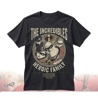 Vintage 2004 Superhero Family Movie Graphic Elastigirl Violet Dash Jack-Jack Oversized Apparel Unisex TShirt