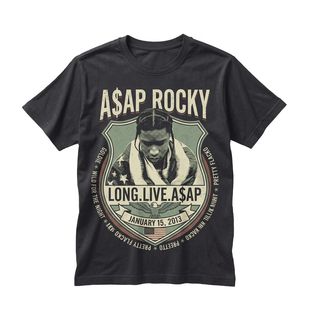 ASAP Rocky Vintage Homage Long Live Album Retro 90s Rap Merch Gift Unisex TShirt