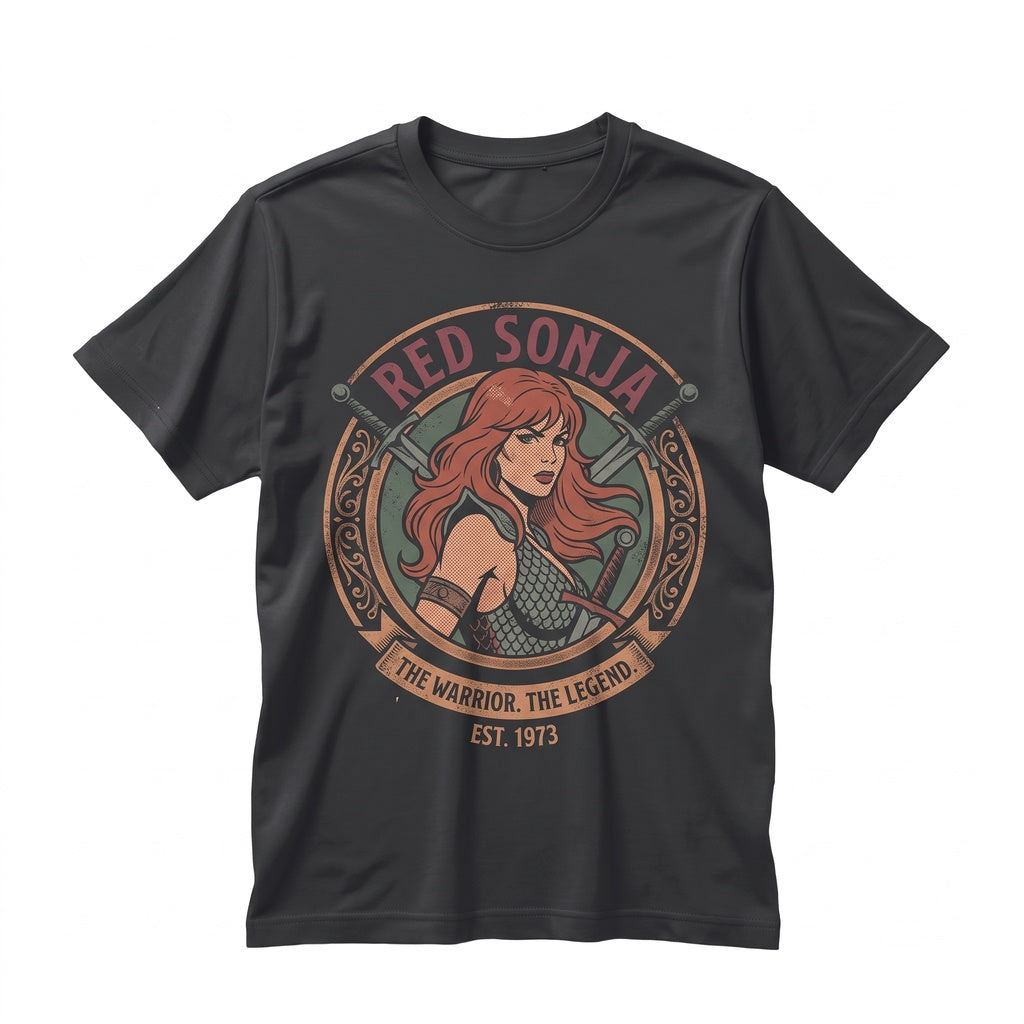 Vintage Comic Fantasy She-Devil Barbarian Warrior Graphic Unisex TShirt